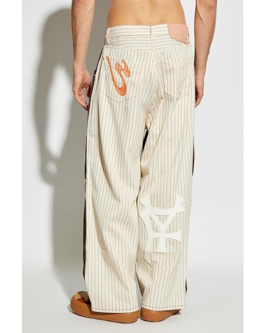 PDF Brown Striped Pattern Trousers, for men