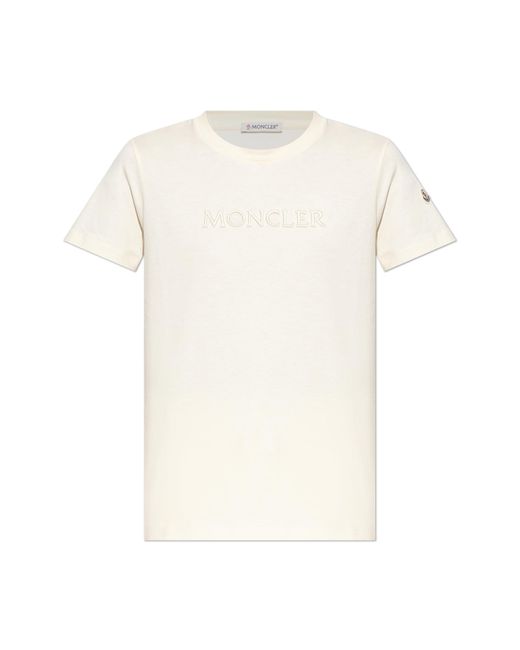 Moncler White T-Shirt With Logo