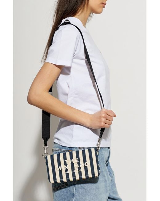 Marc Jacobs White Shoulder Bag With Striped Pattern