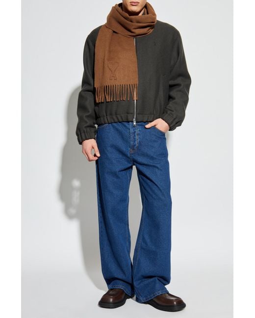 AMI Blue Straight-Leg Jeans for men