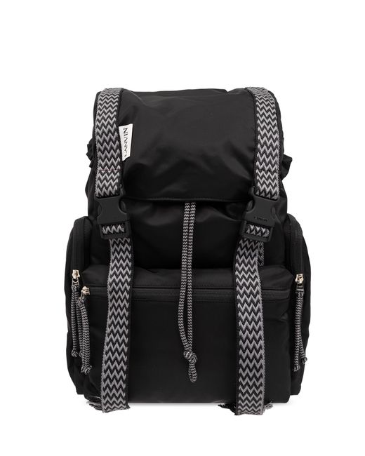 Lanvin Black Backpack With Logo, for men