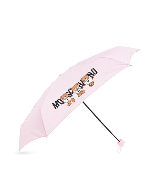 Moschino Pink Umbrella With Logo