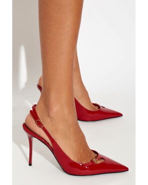 Dolce & Gabbana Red Leather Heeled Shoes