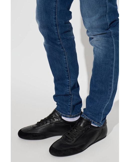 Dolce & Gabbana Black "Ginnica" Leather Sport Shoes for men