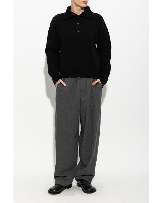 AMI Black Wool Sweater for men