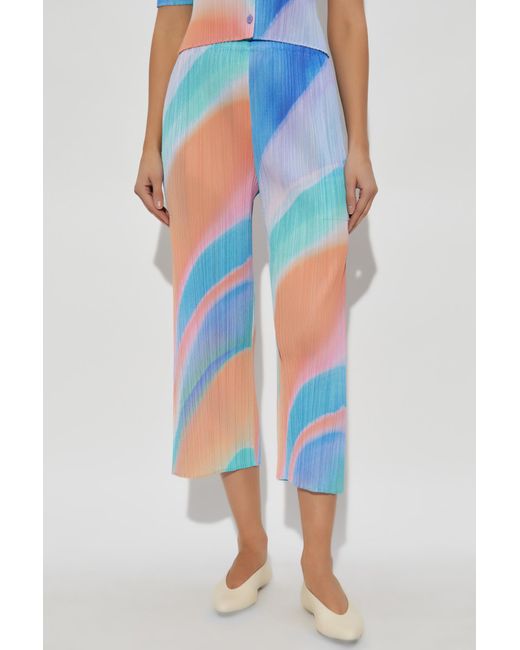 Pleats Please Issey Miyake Blue Pleated Trousers