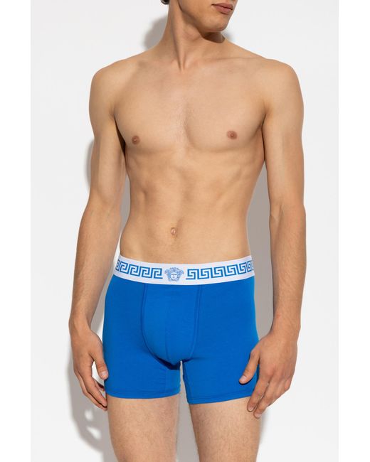 Versace Blue Cotton Boxers for men