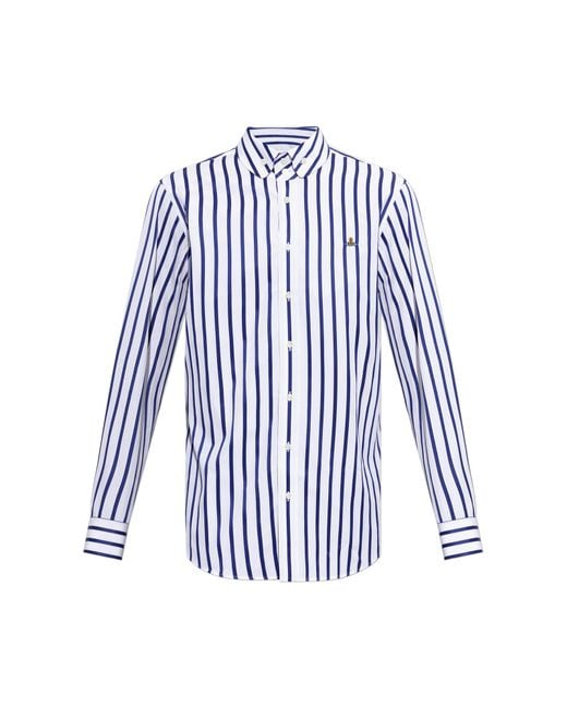 Vivienne Westwood Blue "Button Karl" Shirt for men