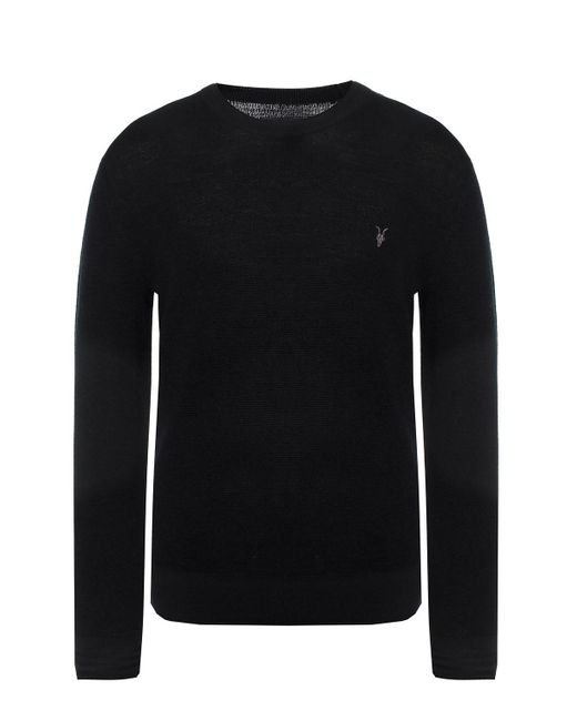 AllSaints Black ‘Ivar’ Branded Sweater