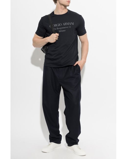 Giorgio Armani Blue Cashmere Trousers for men