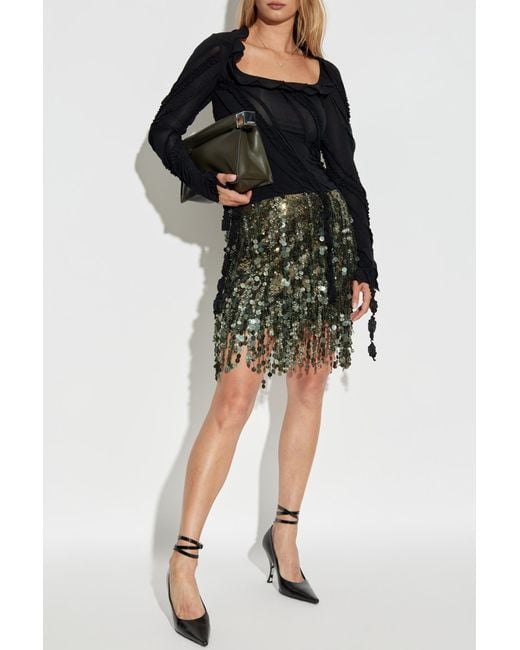Blumarine Green Sequin Skirt