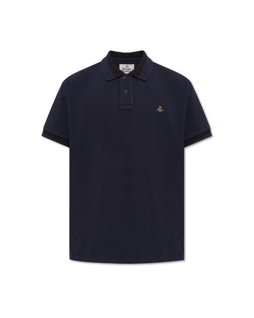 Vivienne Westwood Blue Polo Shirt With Logo, for men