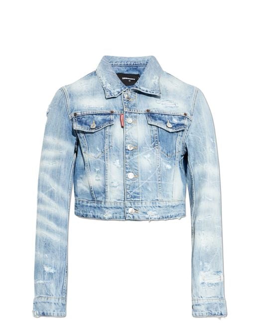 DSquared² Blue Denim Jacket With Vintage Effect