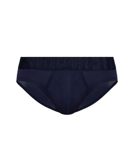 DSquared² Blue Briefs With Logo for men