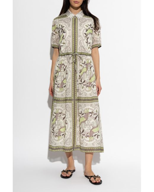 Tory Burch White Patterned Dress