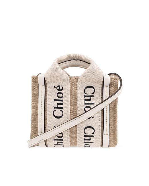 Chloé White 'woody Nano' Shoulder Bag,