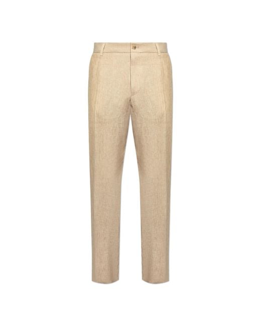 Dolce & Gabbana Natural Linen Trousers for men