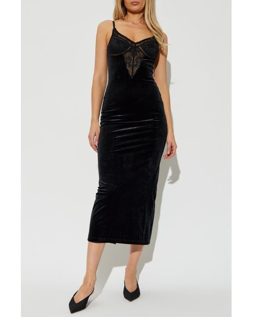 Self-Portrait Black Velvet Dress With Straps