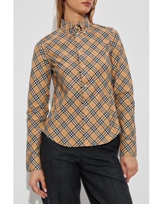 Burberry Natural Shirt With Check Pattern