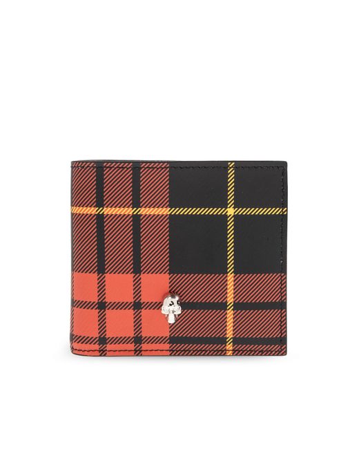 McQueen Red Leather Wallet for men
