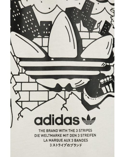 Adidas Originals White Printed T-shirt,