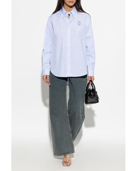 Marc Jacobs Blue Shirt With Stripe Pattern