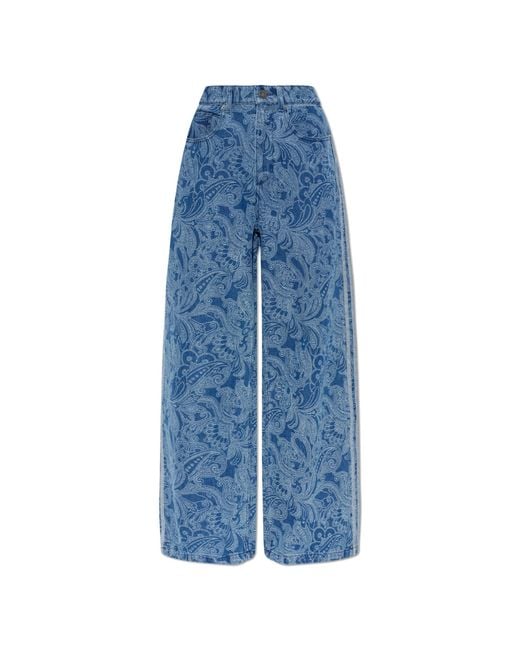 Adidas Originals Blue Wide-Leg Jeans