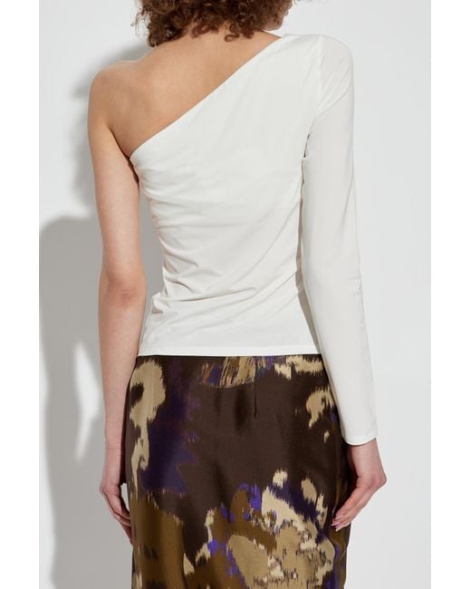 Max Mara White One-Shoulder Top 'Spluga'