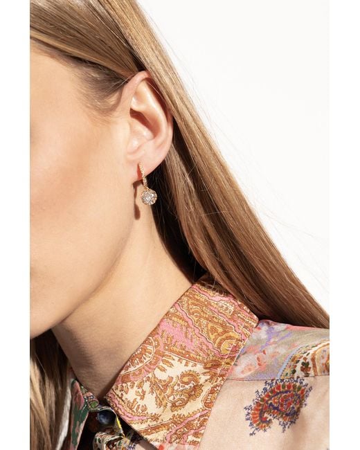 Kate Spade Metallic Hoop Earrings With Crystals