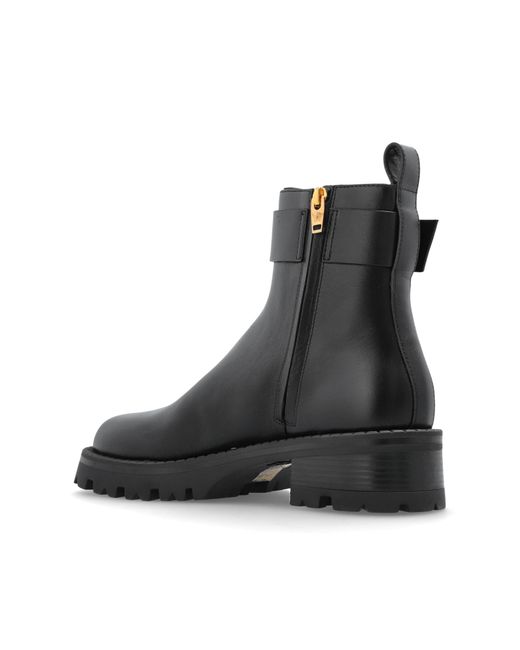 Versace Black Leather Ankle Boots