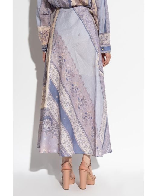 Zimmermann Purple Skirt With Print