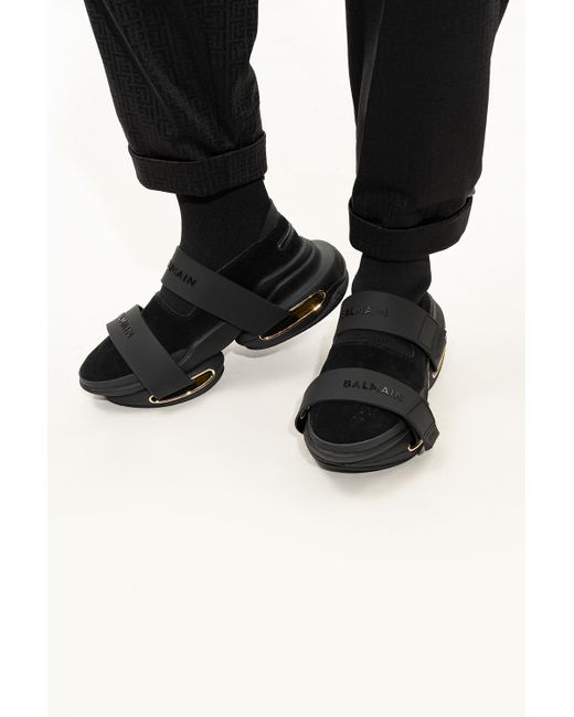 Balmain Suede 'b-bold' Slip-on Shoes in Black for Men | Lyst Australia