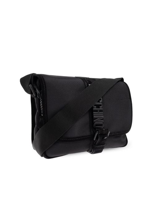 Moschino Black Shoulder Bag With Logo for men