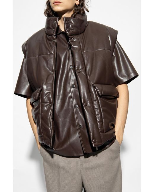 Nanushka Brown 'jovan' Vest From Vegan Leather for men