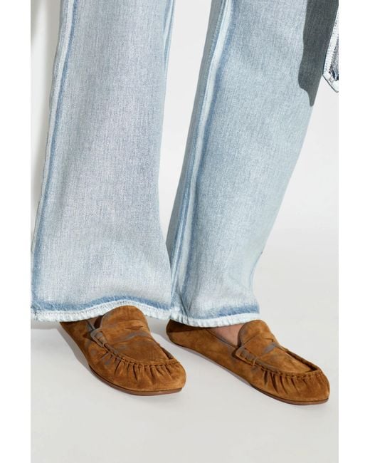 Acne Brown Suede Moccasins