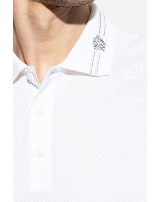 Versace White Polo With Logo for men