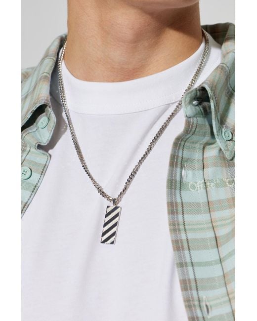 Off-White c/o Virgil Abloh Metallic Necklace With Pendant for men