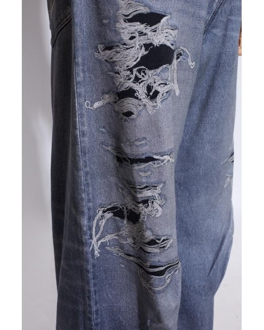 Balenciaga Blue Trousers With Trompe L'oeil Effect, for men
