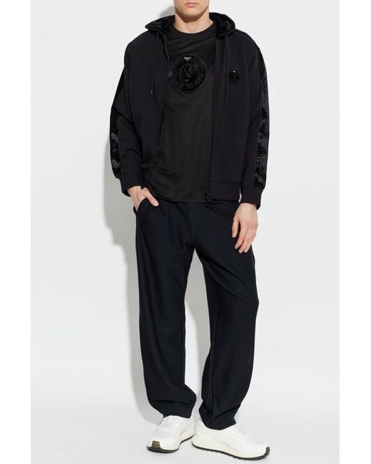 Emporio Armani Black T-Shirt With Patch for men