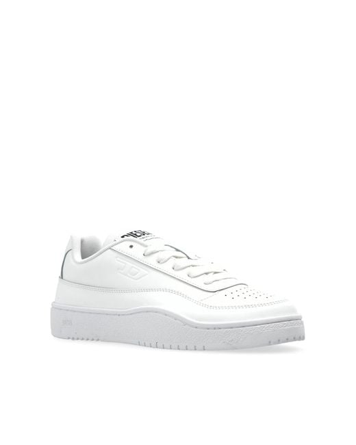 DIESEL White Sporty Shoes S-Tracker-D Low