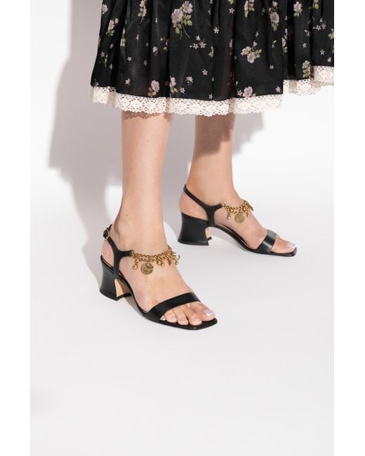 Chloé White Heeled Sandals "Charms"