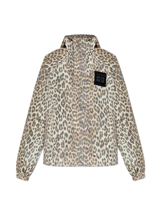 Ganni Natural Jacket With Animal Motif
