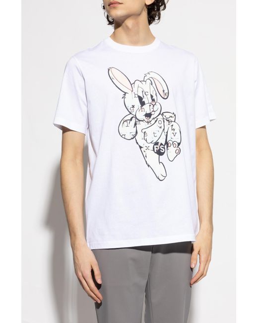 Paul Smith White T-Shirt With Print for men