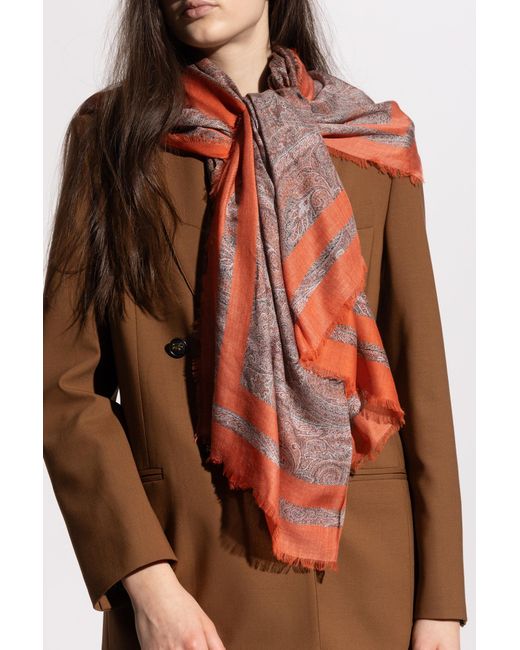 Etro Red Scarf With Pattern