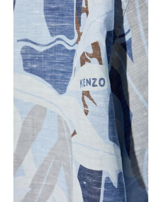 KENZO Blue Short-Sleeve Shirt for men