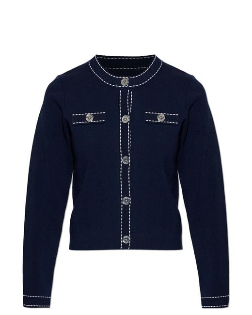 MICHAEL Michael Kors Blue Cardigan With Decorative Stitching