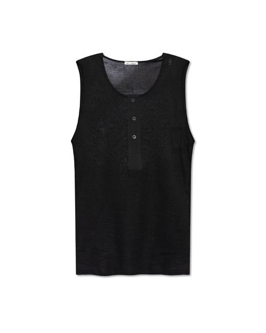 AMI Black Sleeveless T-Shirt for men