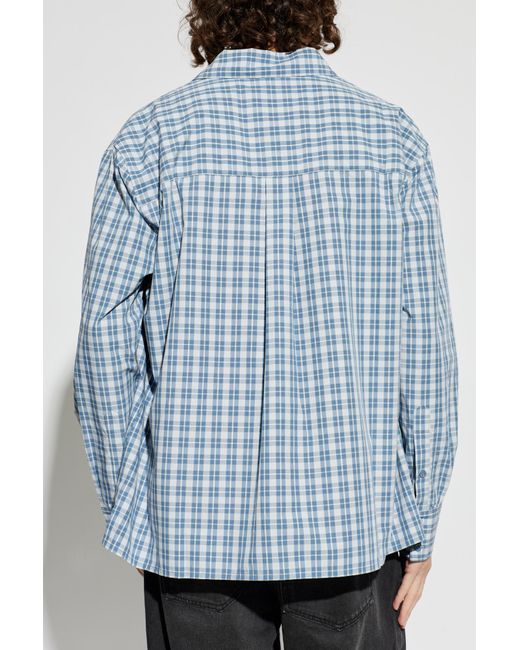 AVAVAV Blue Checked Pattern Shirt for men