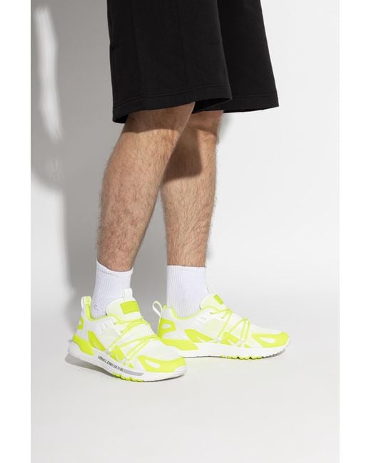 Versace Jeans Couture Yellow Sports Shoes With Logo for men