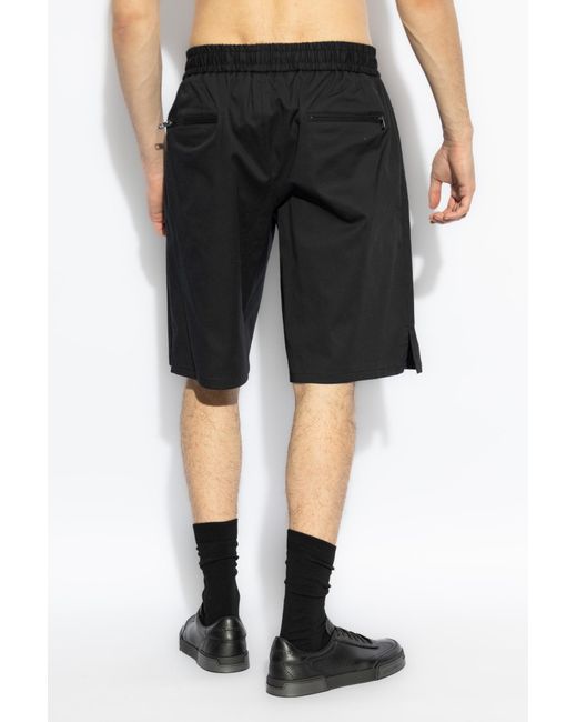 Dolce & Gabbana Black Cotton Shorts With Logo for men